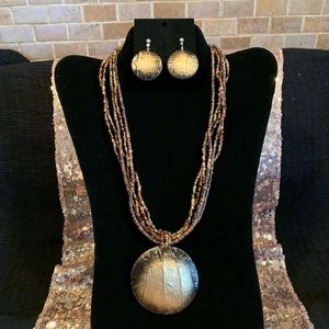 Bohemian Necklace Earrings Set